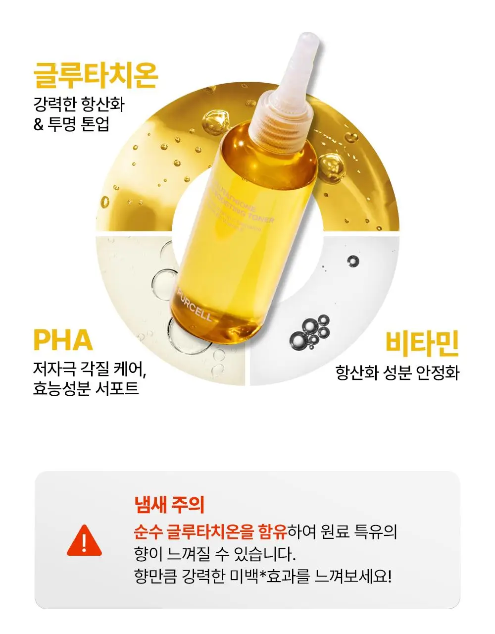 [NEW] 퍼셀 80억/mL 글루타치온 비타민 부스팅 토너 150ml 상세페이지 4